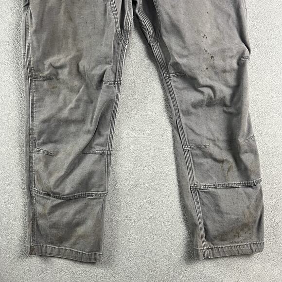 Carhartt Pants Mens 36X30 Gray Carpenter Double Knee Distressed Workwear - Picture 3 of 16